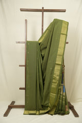 Mehendi Green Cotton Paithani Saree - SRMGCPS748