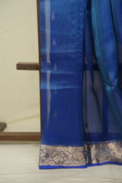 Peacock Blue Tissue Banarasi Silk Saree - SRPBTBSS95