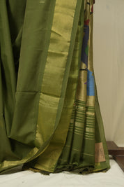 Mehendi Green Cotton Paithani Saree - SRMGCPS748
