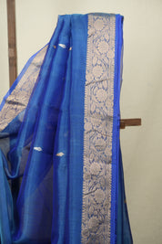 Peacock Blue Tissue Banarasi Silk Saree - SRPBTBSS95