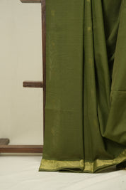 Mehendi Green Cotton Paithani Saree - SRMGCPS748