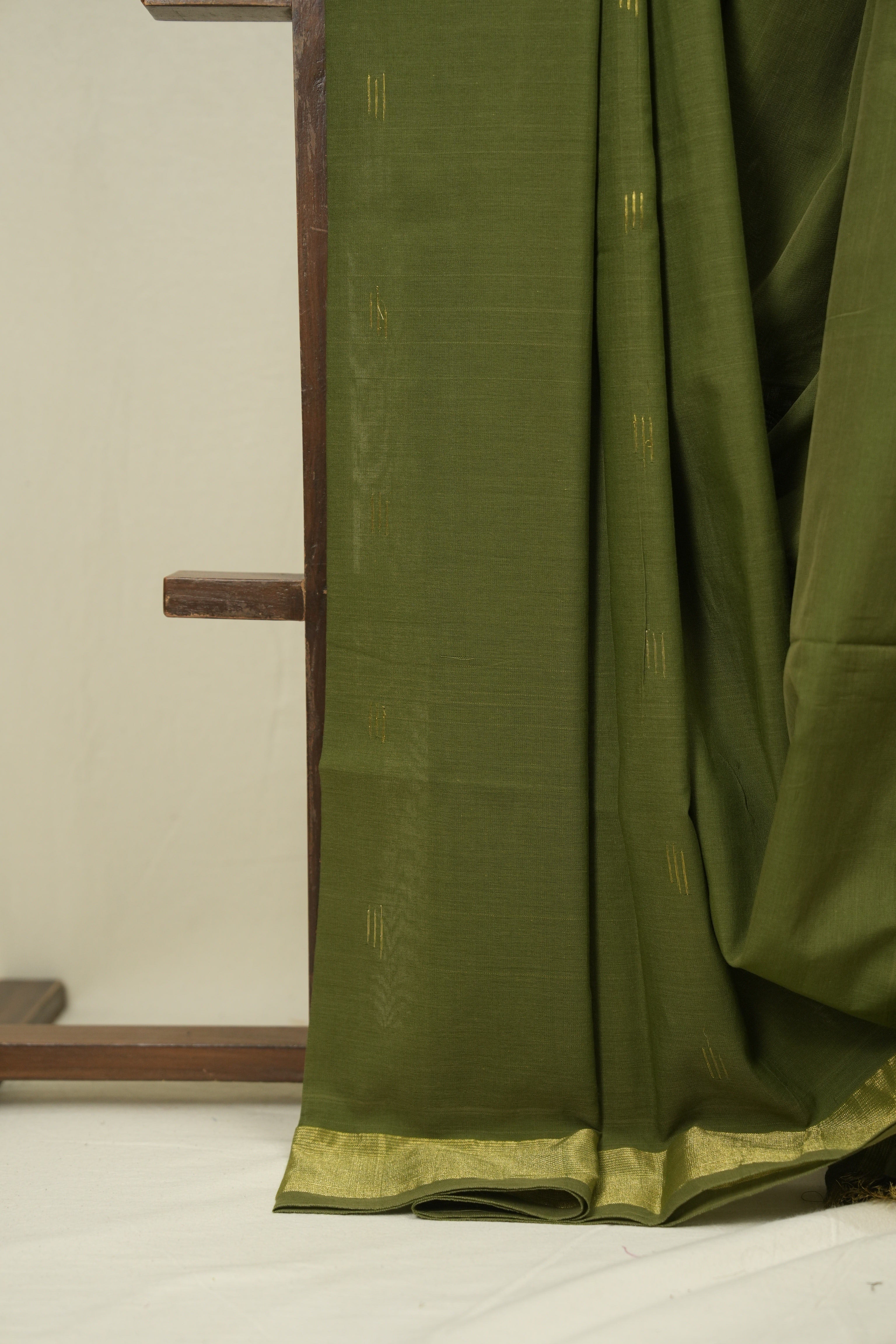 Mehendi Green Cotton Paithani Saree - SRMGCPS748