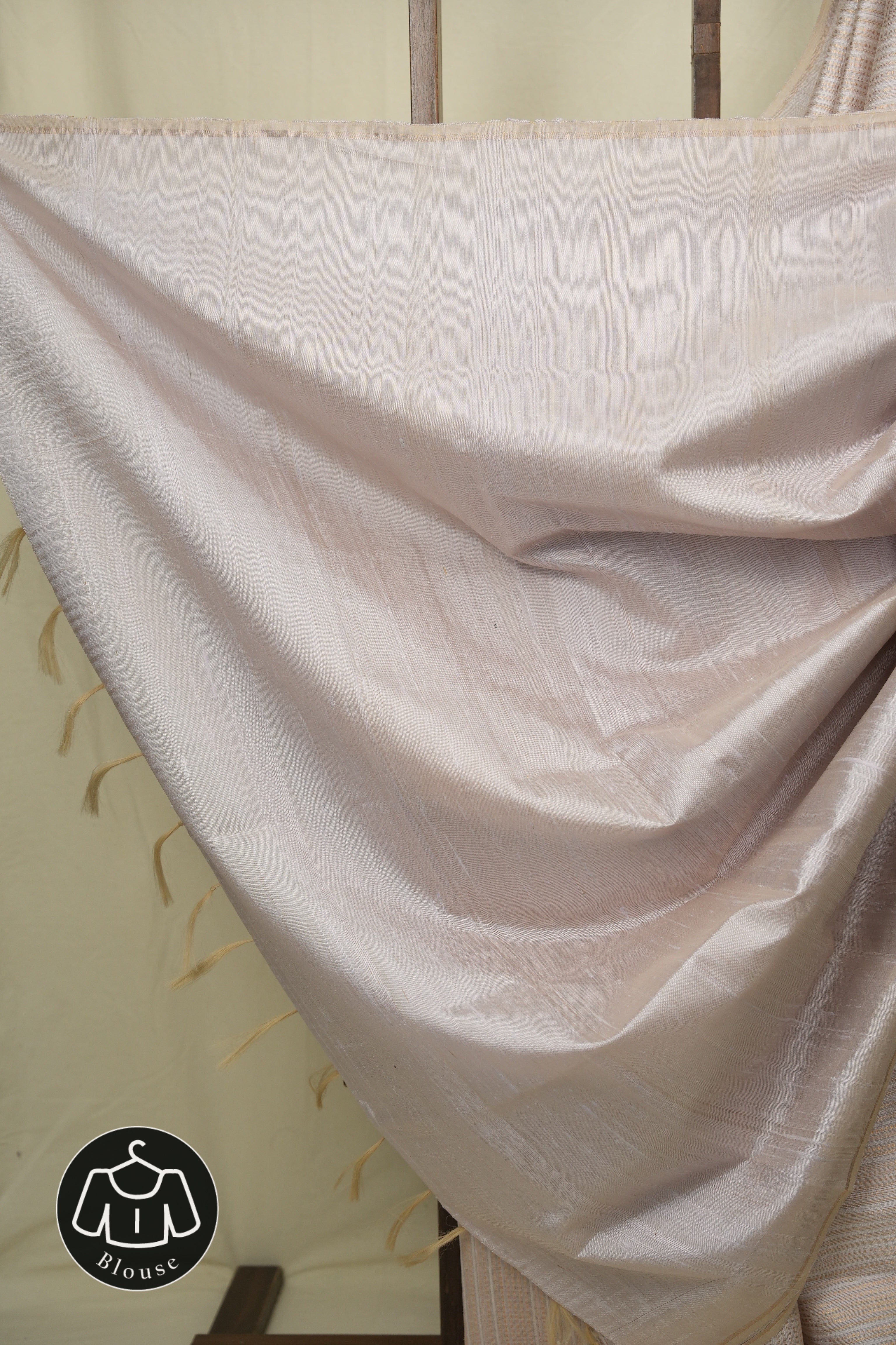 Ivory Raw Silk Saree - SRIRSS1024