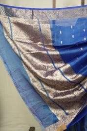 Peacock Blue Tissue Banarasi Silk Saree - SRPBTBSS95