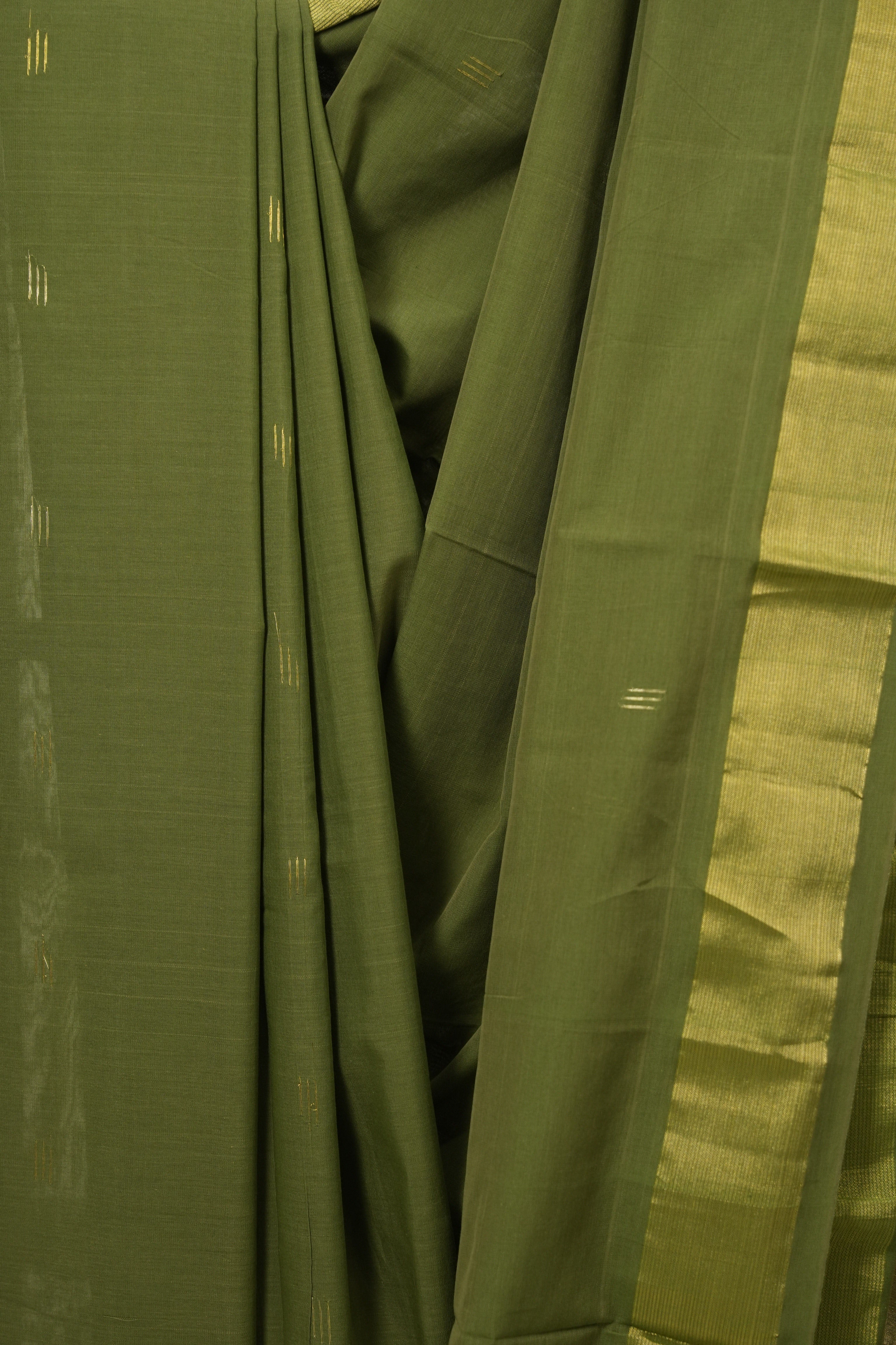Mehendi Green Cotton Paithani Saree - SRMGCPS748