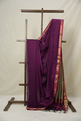 Purple Maheshwari Saree - SRPMS1027