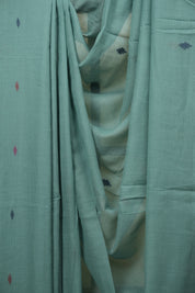 Teal Bengal Mul Cotton Saree - SRTBMCS085
