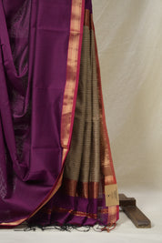 Purple Maheshwari Saree - SRPMS1027