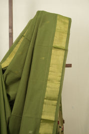 Mehendi Green Cotton Paithani Saree - SRMGCPS748