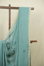 Teal Bengal Mul Cotton Saree - SRTBMCS085