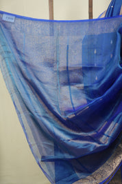 Peacock Blue Tissue Banarasi Silk Saree - SRPBTBSS95