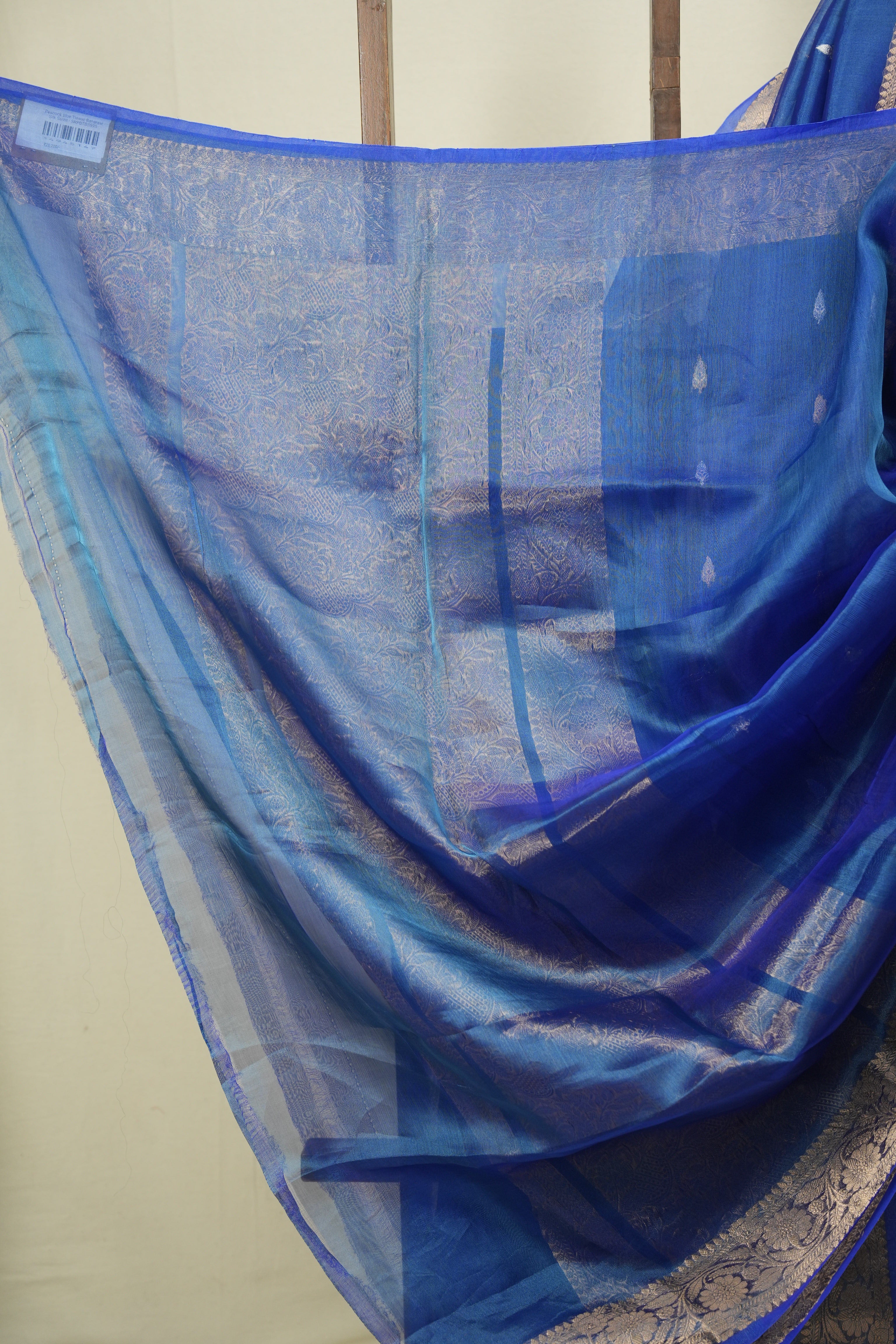 Peacock Blue Tissue Banarasi Silk Saree - SRPBTBSS95