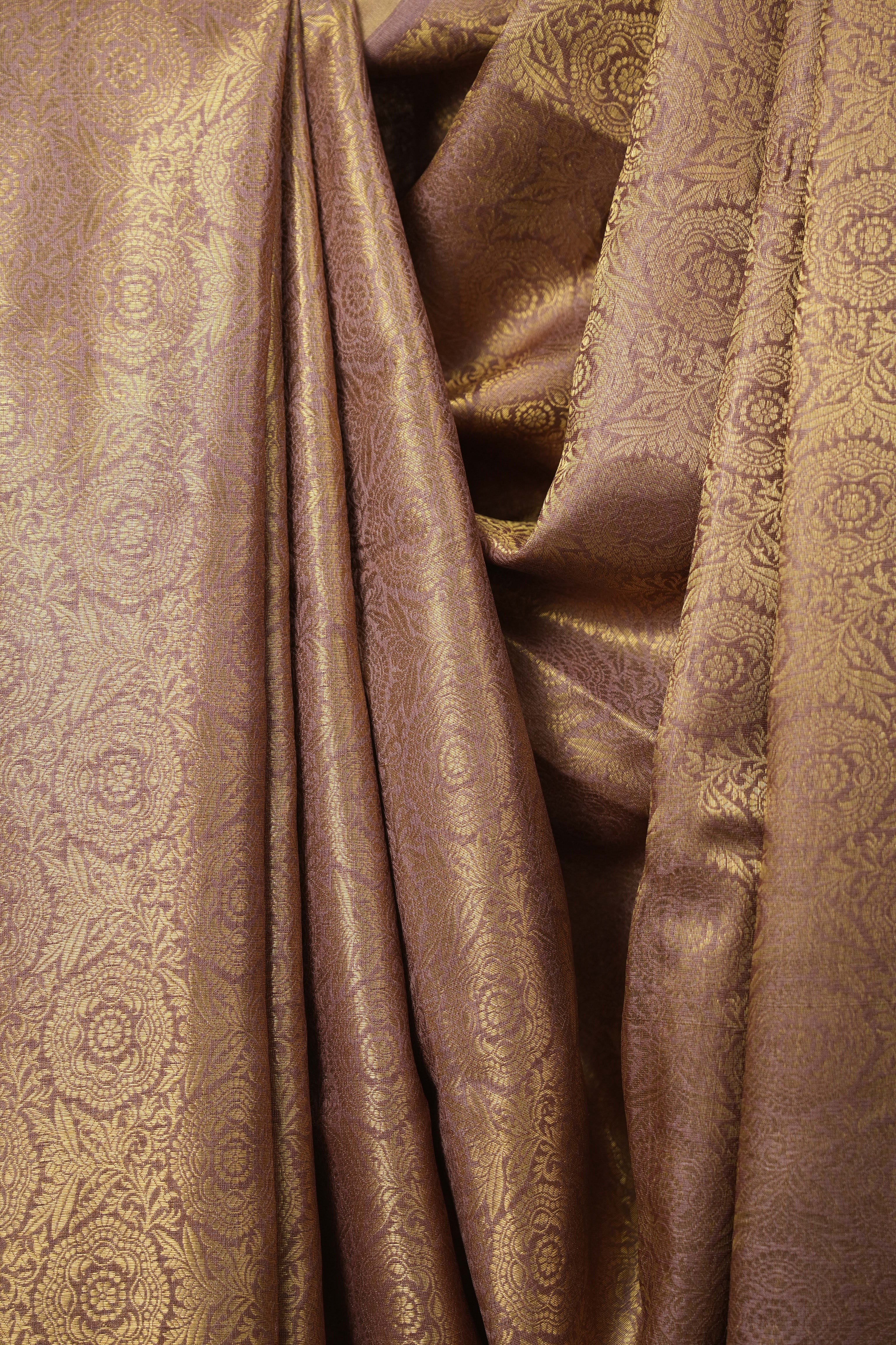 Dusty Pink Tussar Silk Saree - SRDPTSS1951
