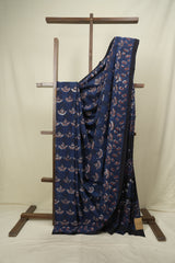 Navy Blue HBP Cotton Saree - SRNBCS3621