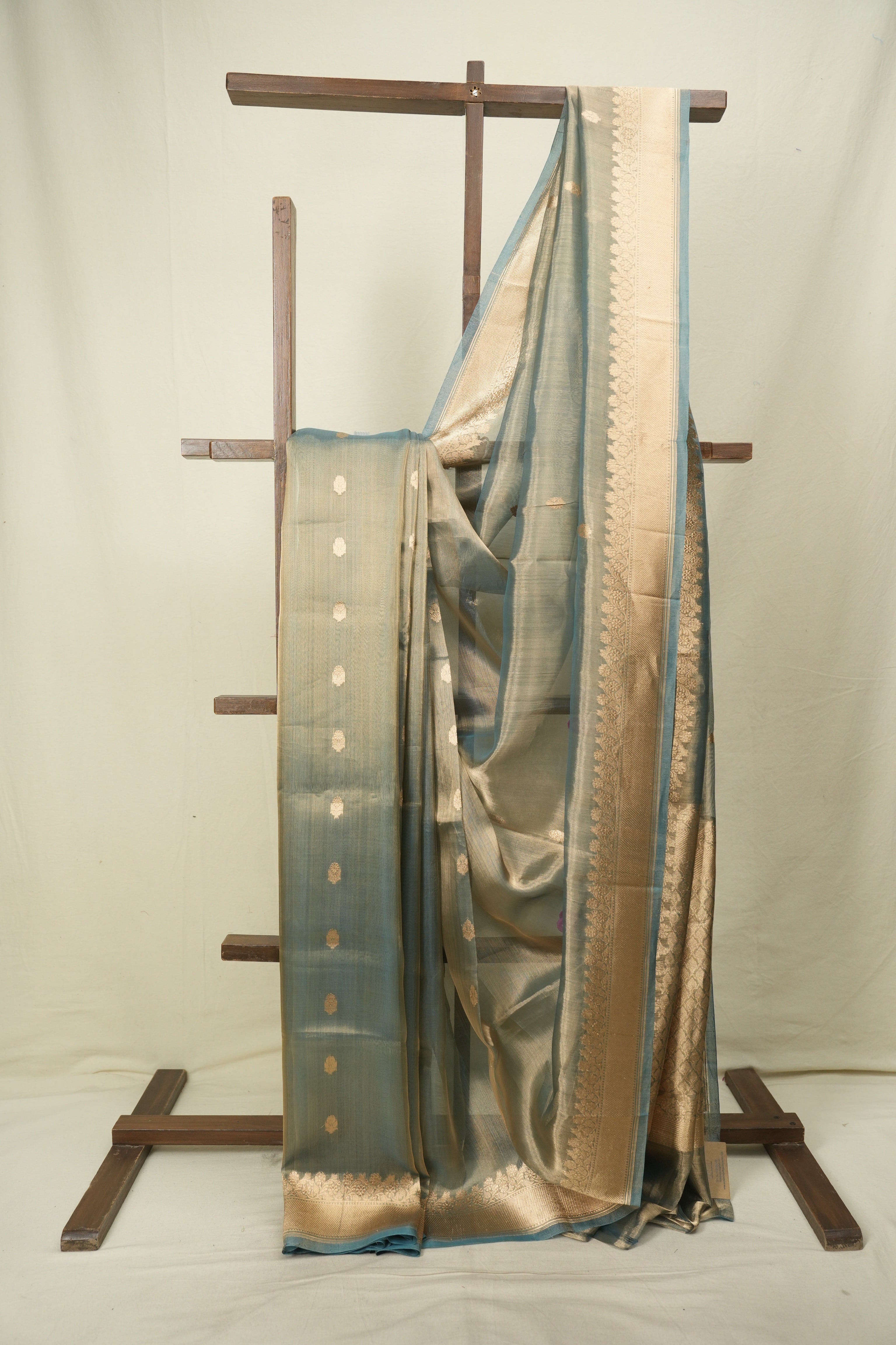 Sky Blue Tissue Banarasi Silk Saree - SRSBTSS115