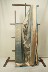 Sky Blue Tissue Banarasi Silk Saree - SRSBTSS115