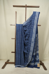 Indigo HBP Cotton Saree - SRICS3770