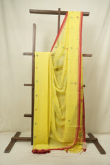 Lemon Yellow Bengal Mul Cotton Saree - SRLYBMCS073