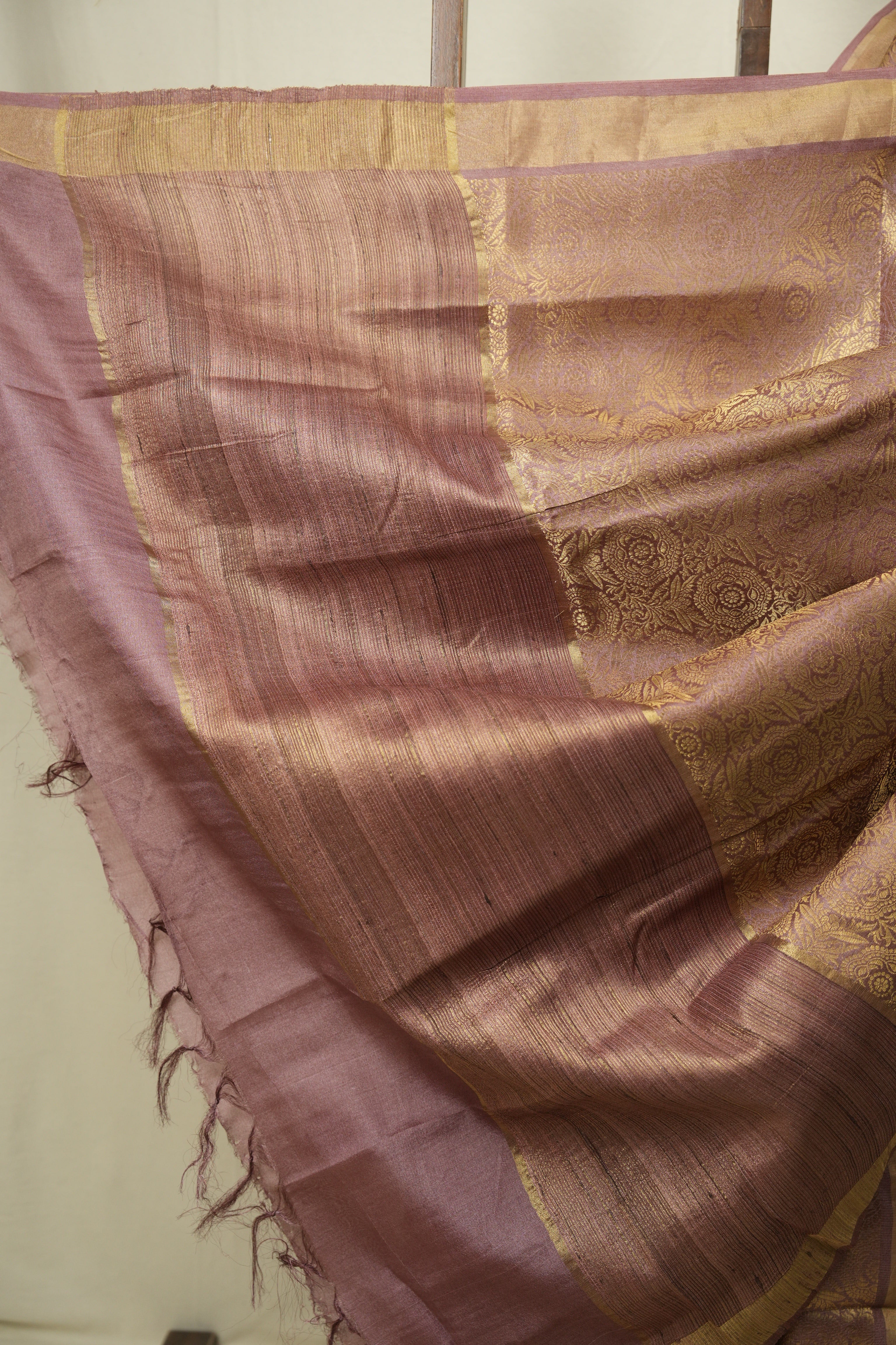 Dusty Pink Tussar Silk Saree - SRDPTSS1951