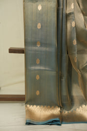 Sky Blue Tissue Banarasi Silk Saree - SRSBTSS115