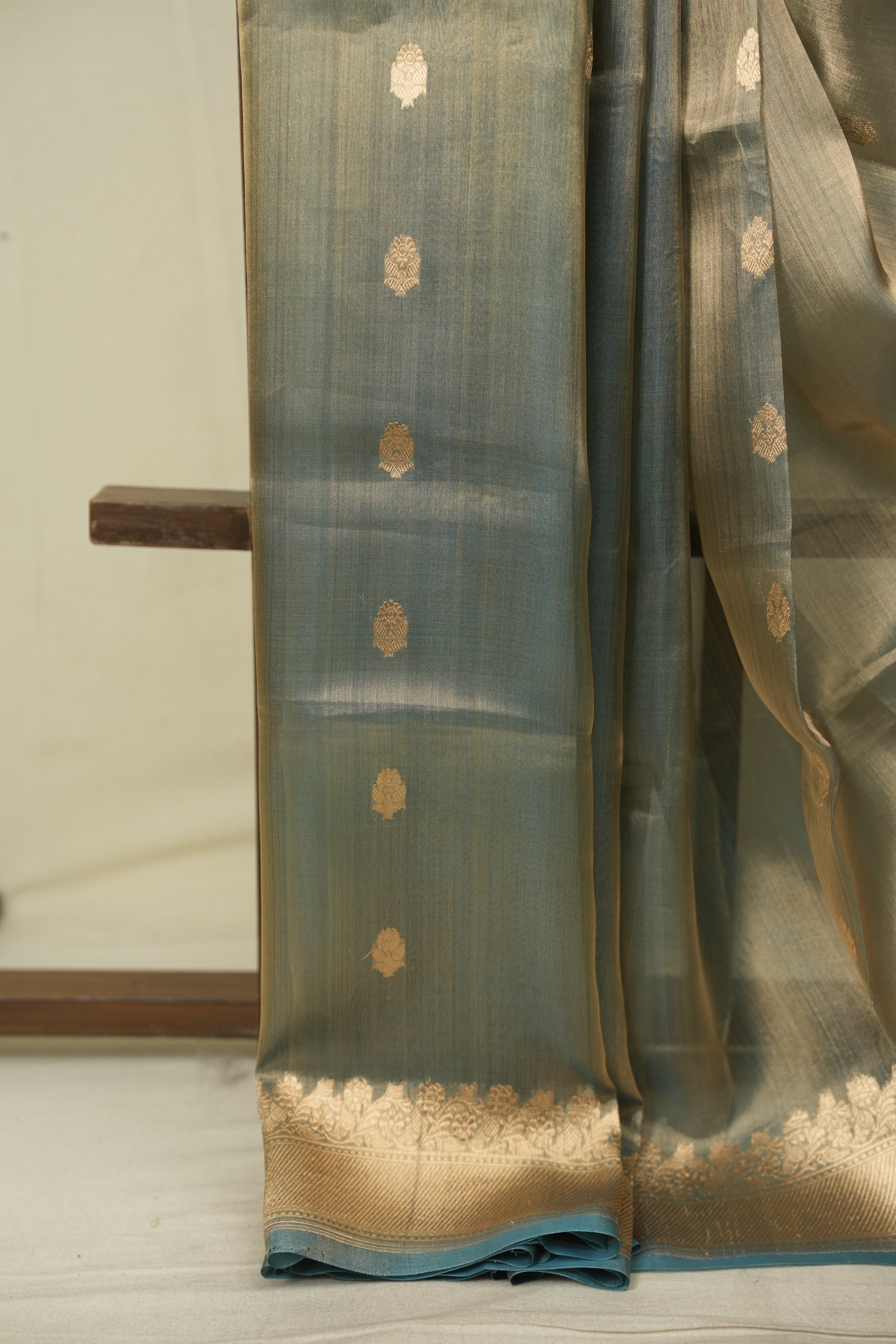 Sky Blue Tissue Banarasi Silk Saree - SRSBTSS115