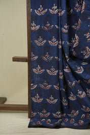 Navy Blue HBP Cotton Saree - SRNBCS3621