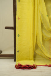 Lemon Yellow Bengal Mul Cotton Saree - SRLYBMCS073