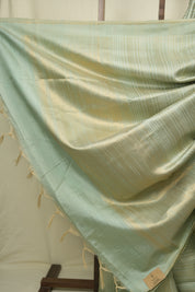Mint Green Raw Silk Saree - SRMGRSS1023