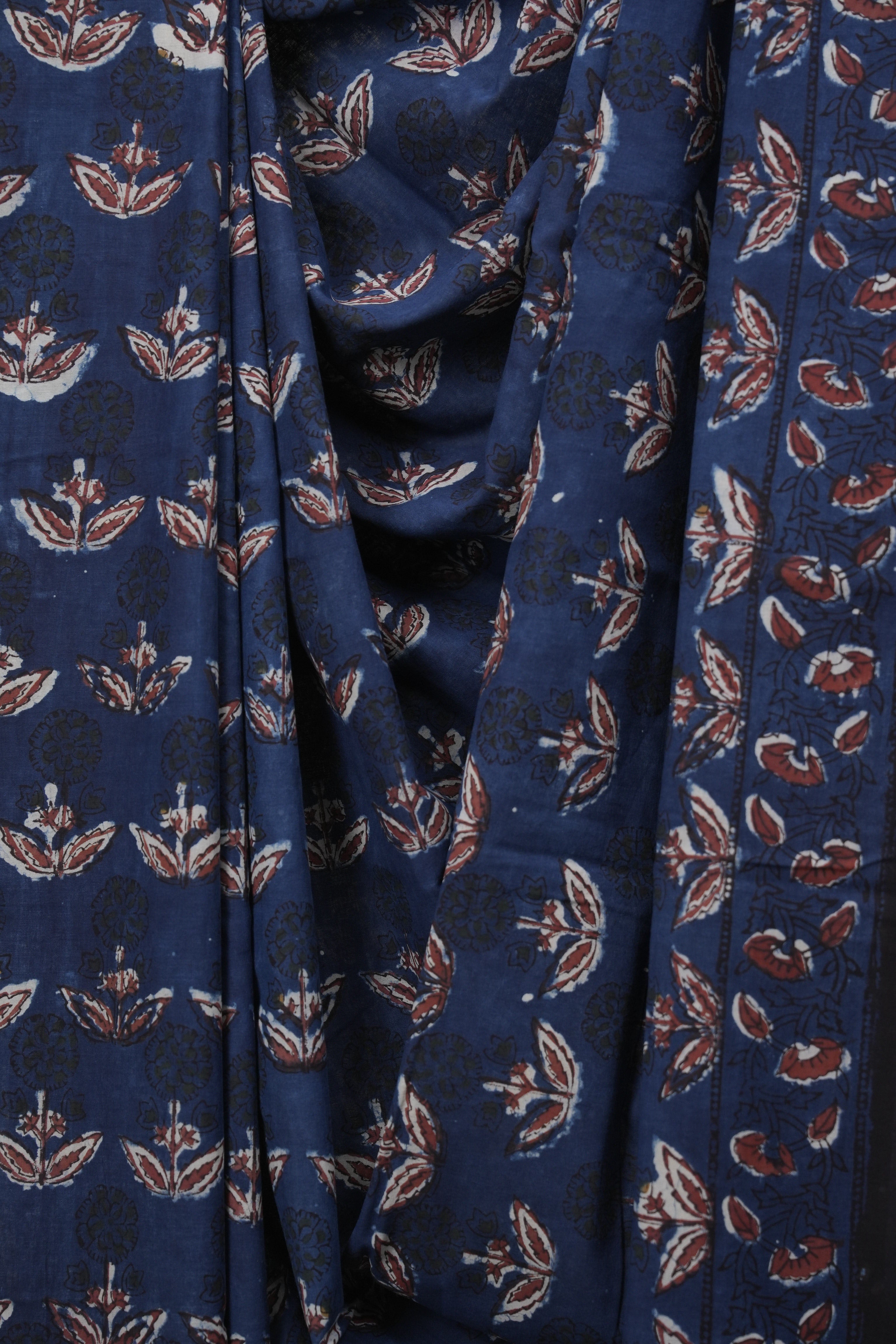 Navy Blue HBP Cotton Saree - SRNBCS3621
