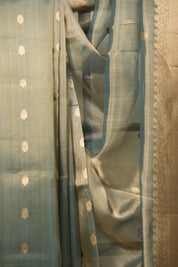 Sky Blue Tissue Banarasi Silk Saree - SRSBTSS115