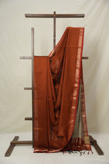 Brown Maheshwari Saree - SRBMS1029