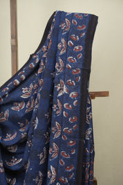 Navy Blue HBP Cotton Saree - SRNBCS3621