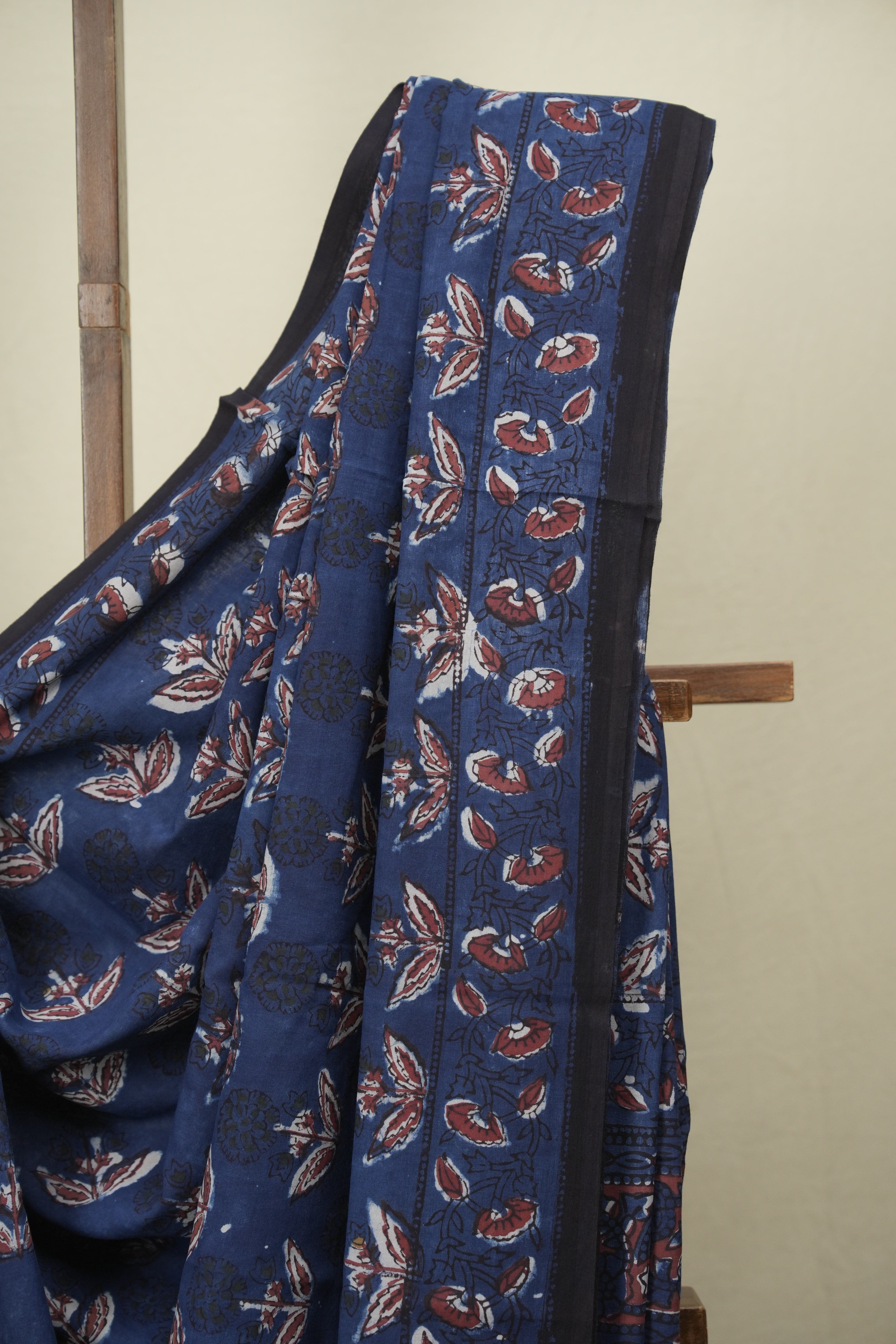 Navy Blue HBP Cotton Saree - SRNBCS3621