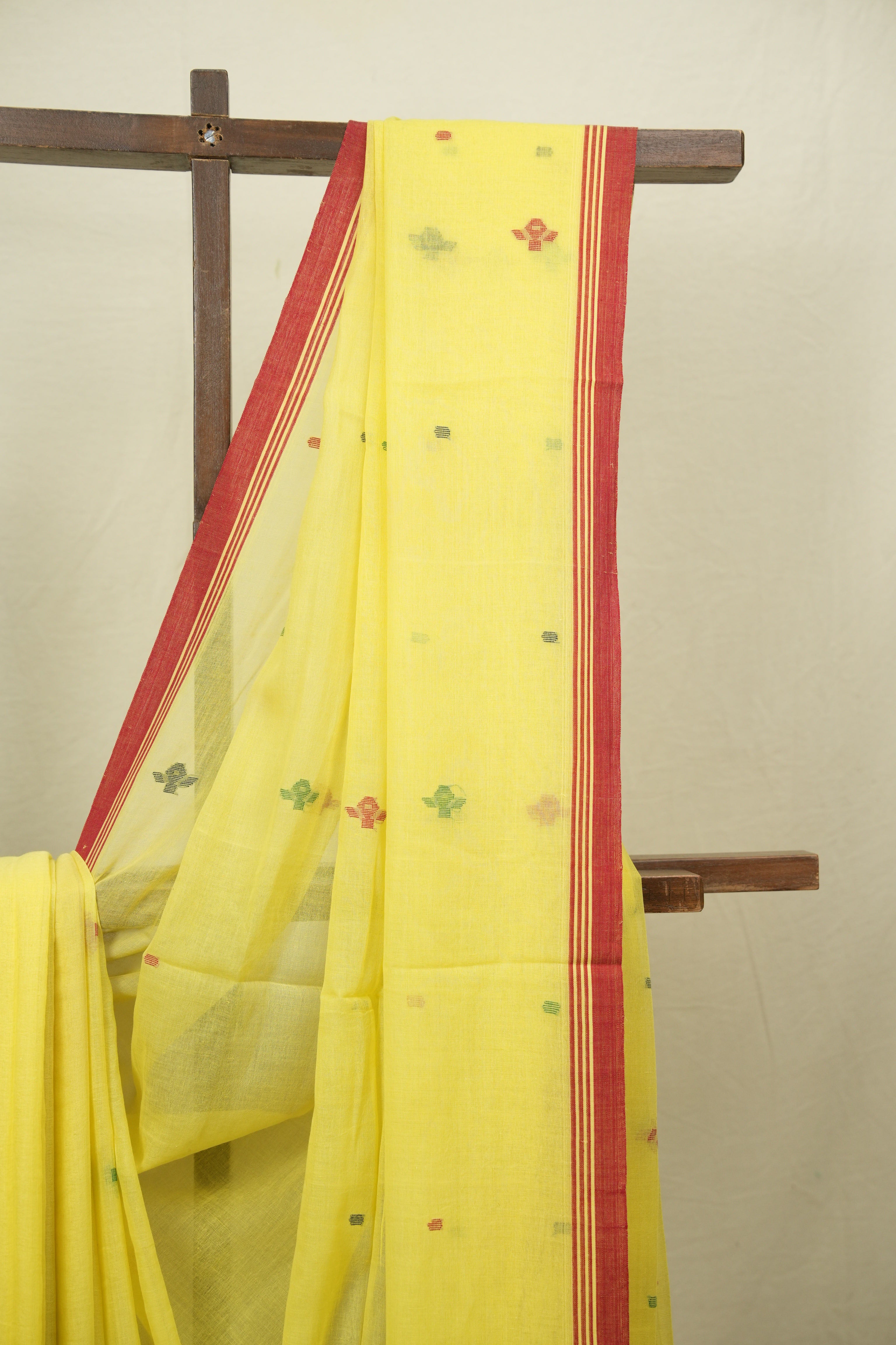 Lemon Yellow Bengal Mul Cotton Saree - SRLYBMCS073