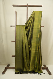 Mehendi Green Raw Silk Saree - SRMGRSS1021