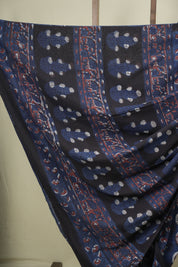Navy Blue HBP Cotton Saree - SRNBCS3621