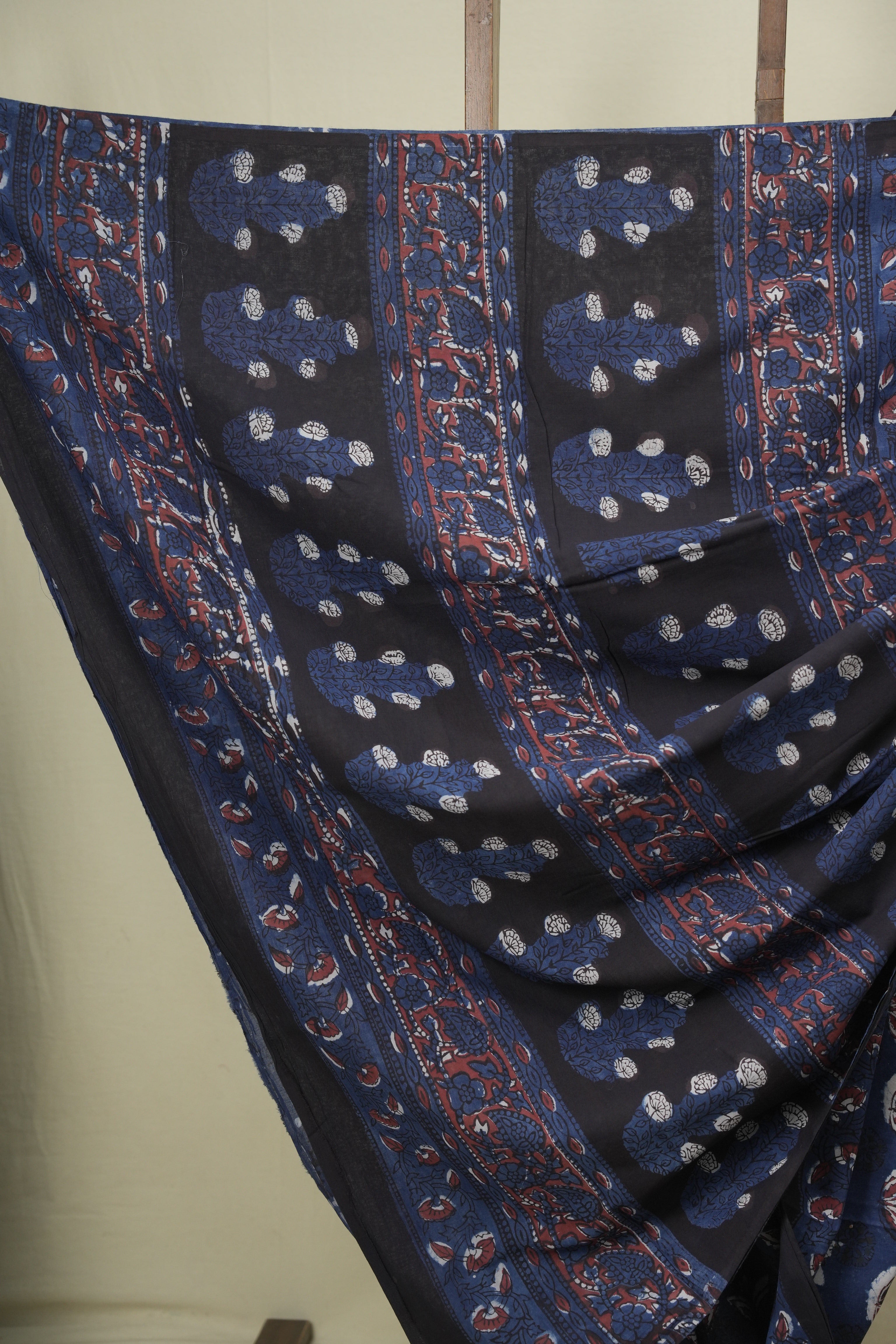 Navy Blue HBP Cotton Saree - SRNBCS3621