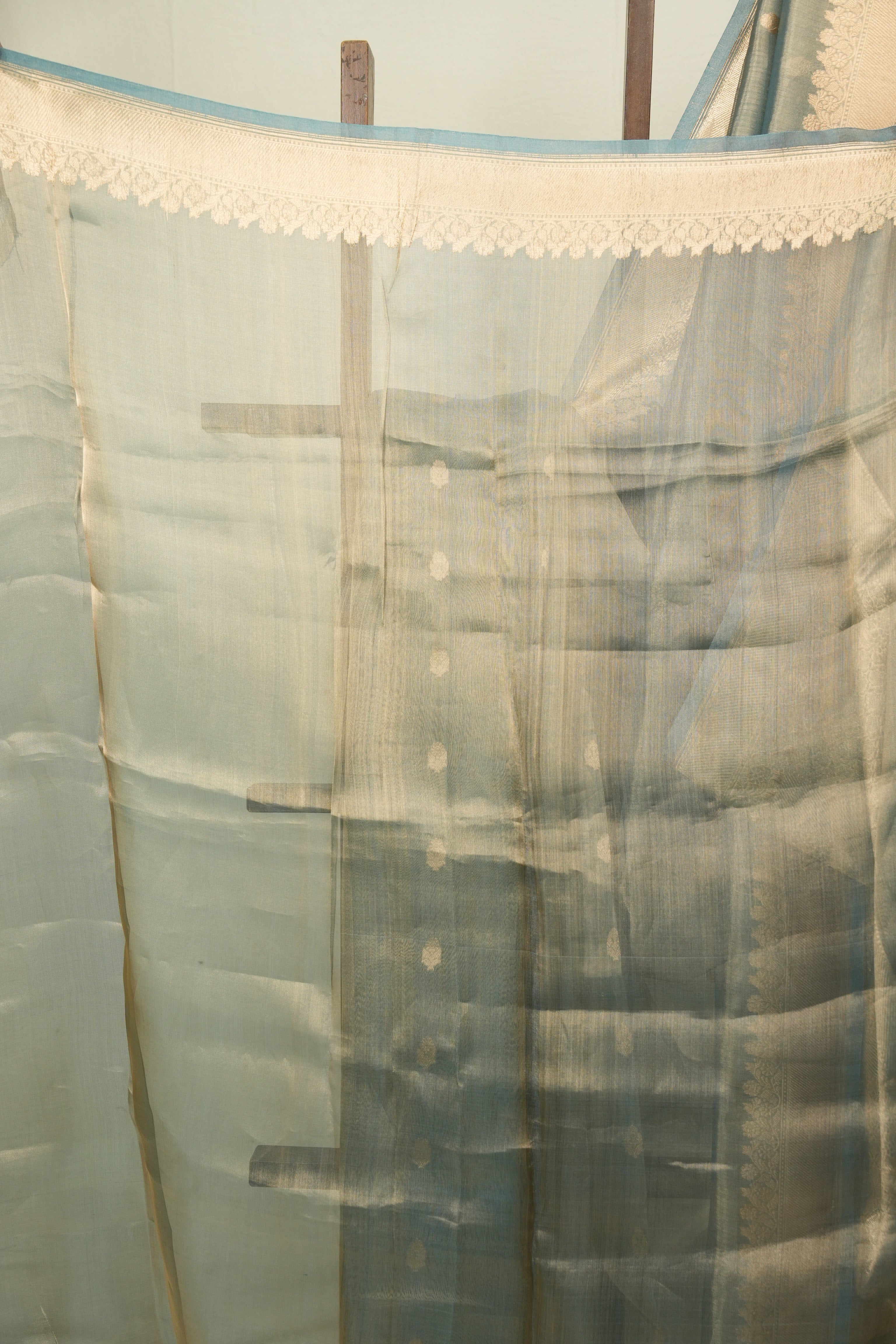 Sky Blue Tissue Banarasi Silk Saree - SRSBTSS115