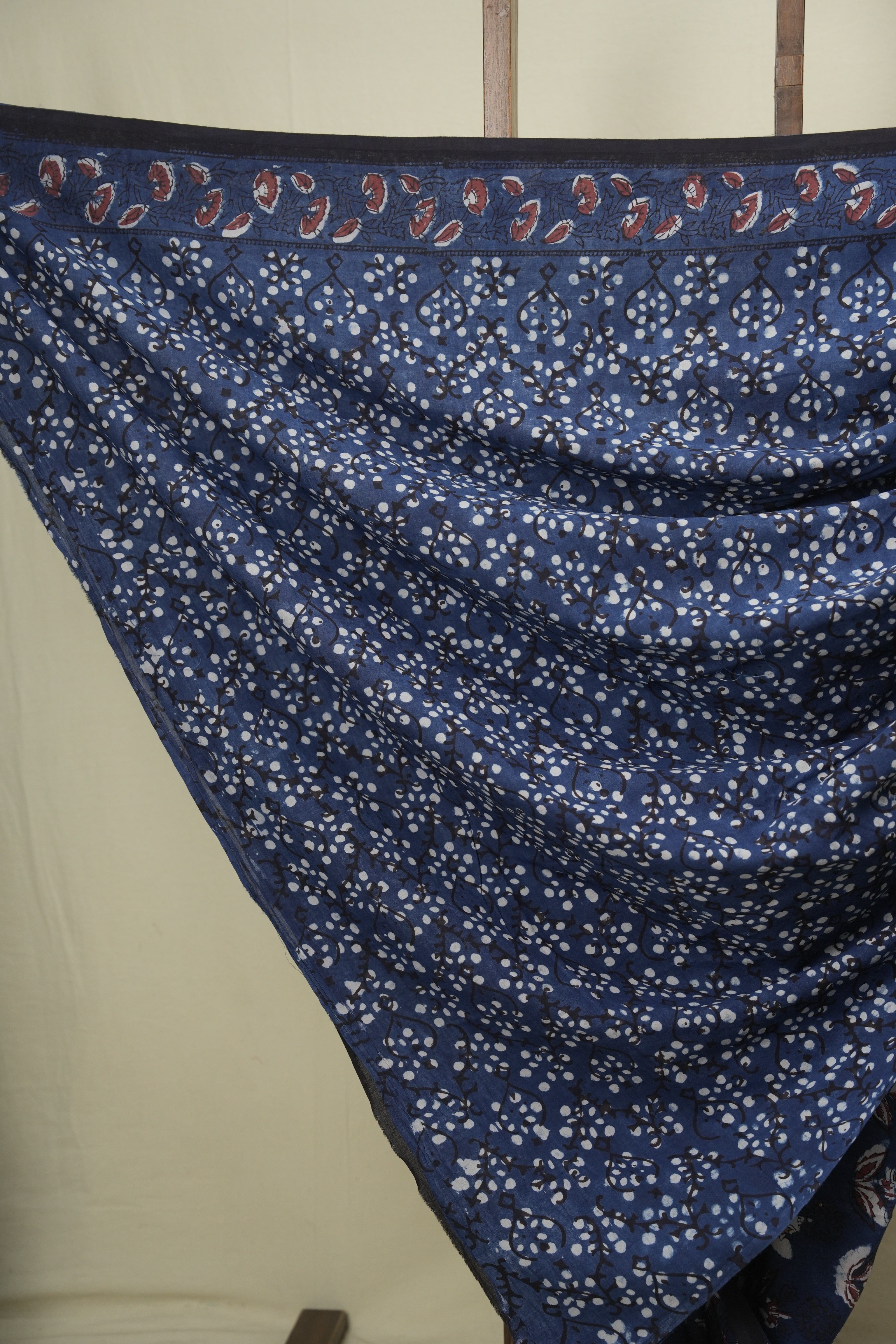 Navy Blue HBP Cotton Saree - SRNBCS3621
