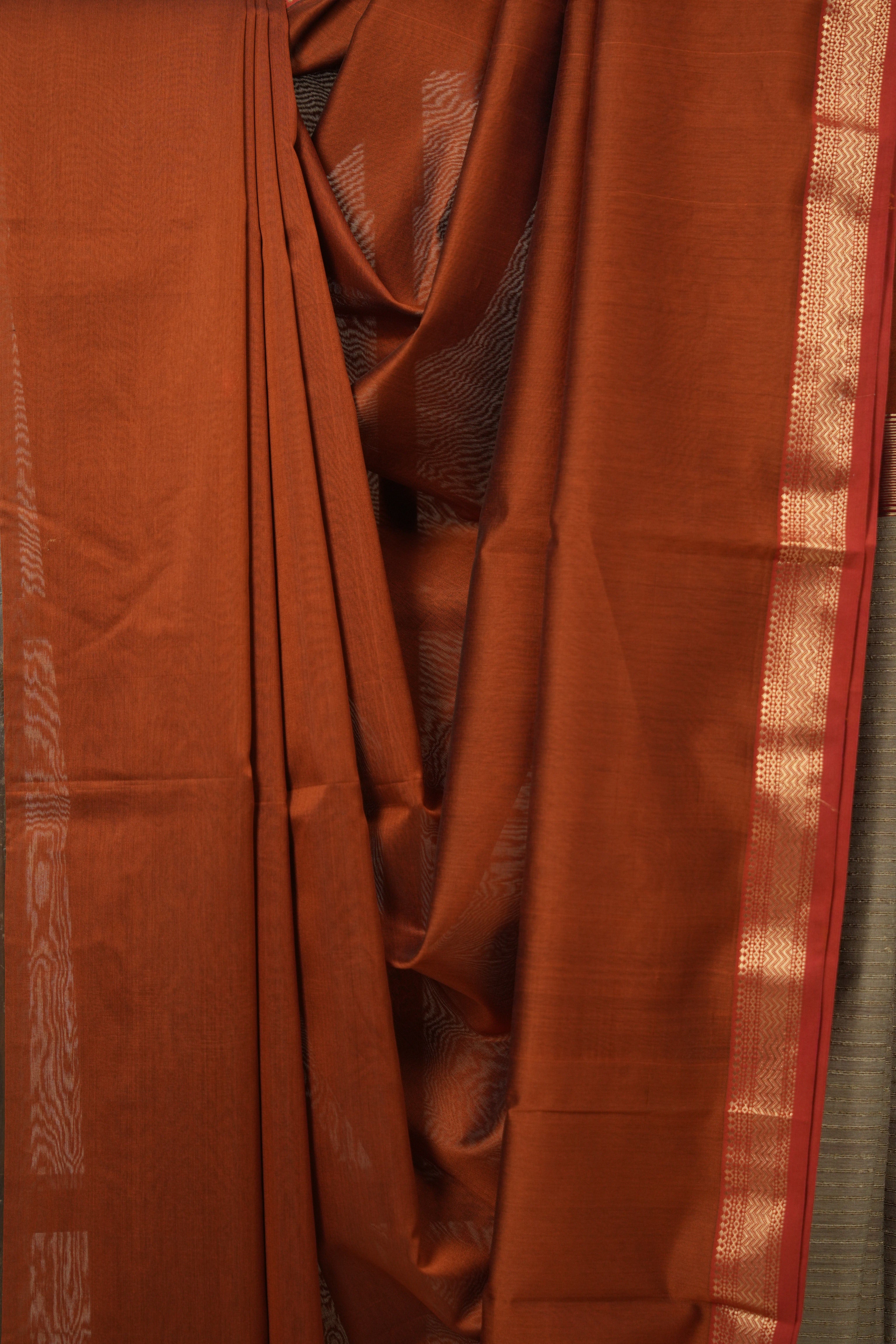 Brown Maheshwari Saree - SRBMS1029