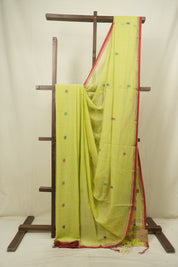 Pista Green Bengal Mul Cotton Saree - SRPGBMCS075