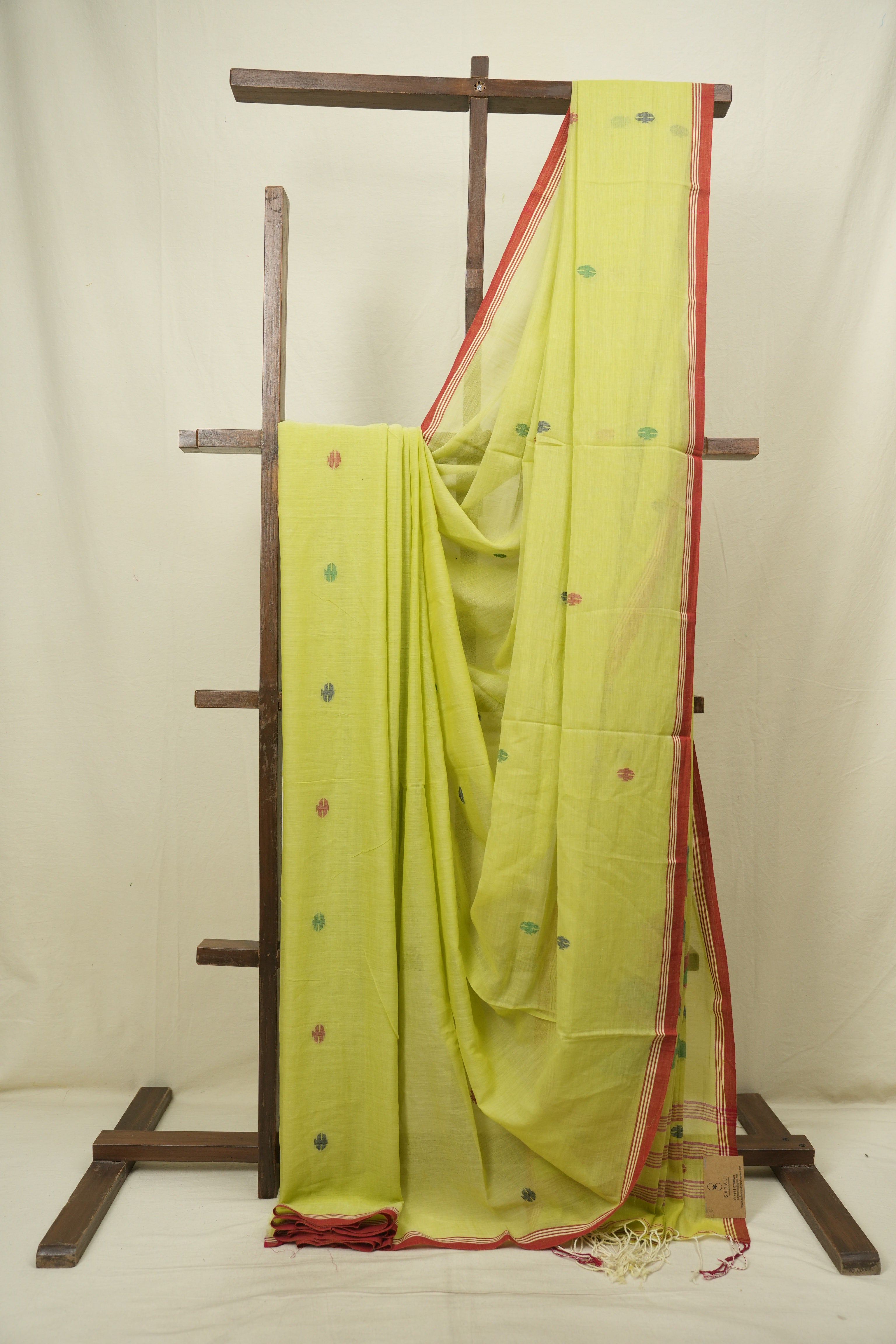 Pista Green Bengal Mul Cotton Saree - SRPGBMCS075