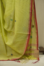 Pista Green Bengal Mul Cotton Saree - SRPGBMCS075