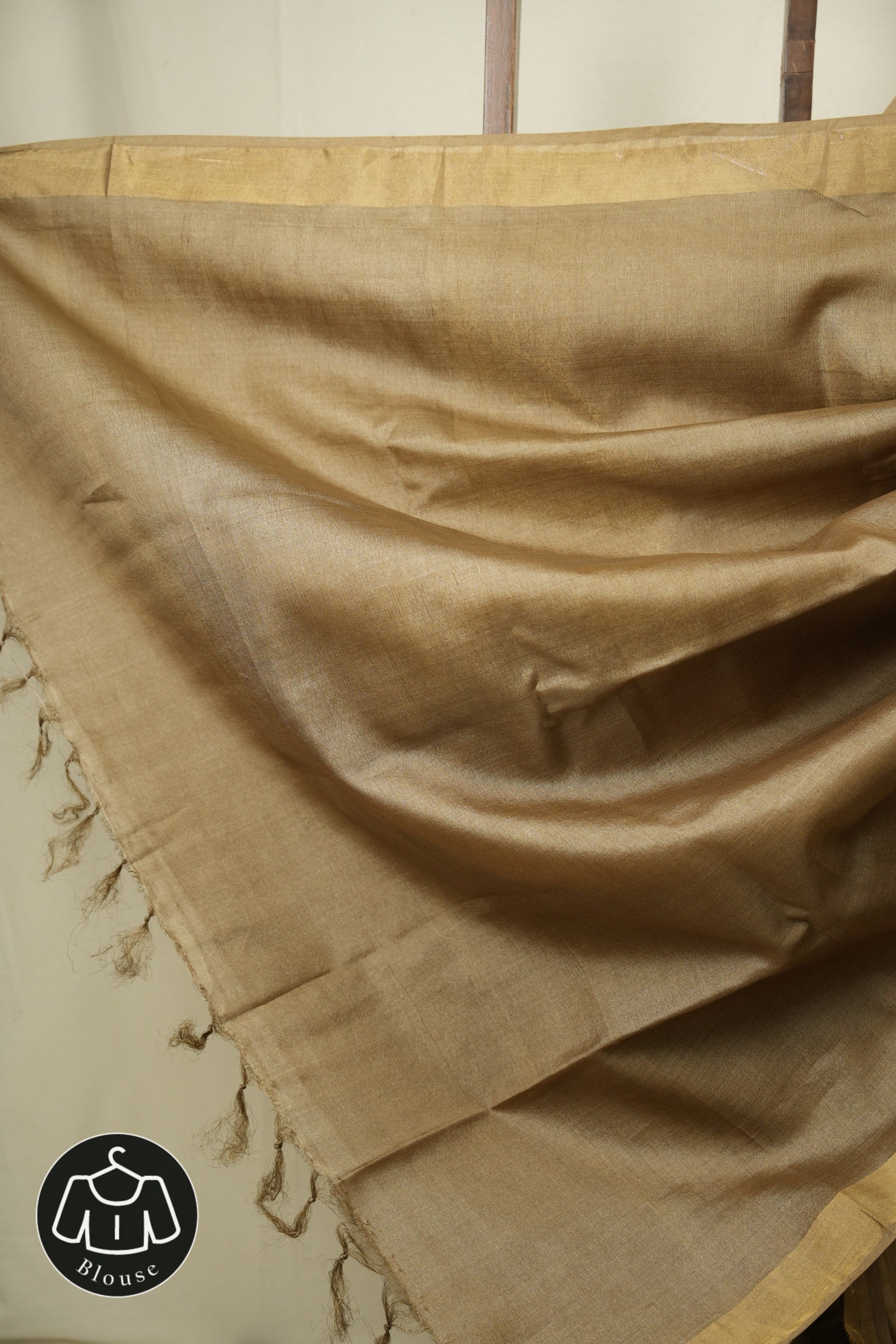 Khaki Tussar Silk Saree - SRKTSS1952