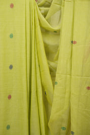 Pista Green Bengal Mul Cotton Saree - SRPGBMCS075