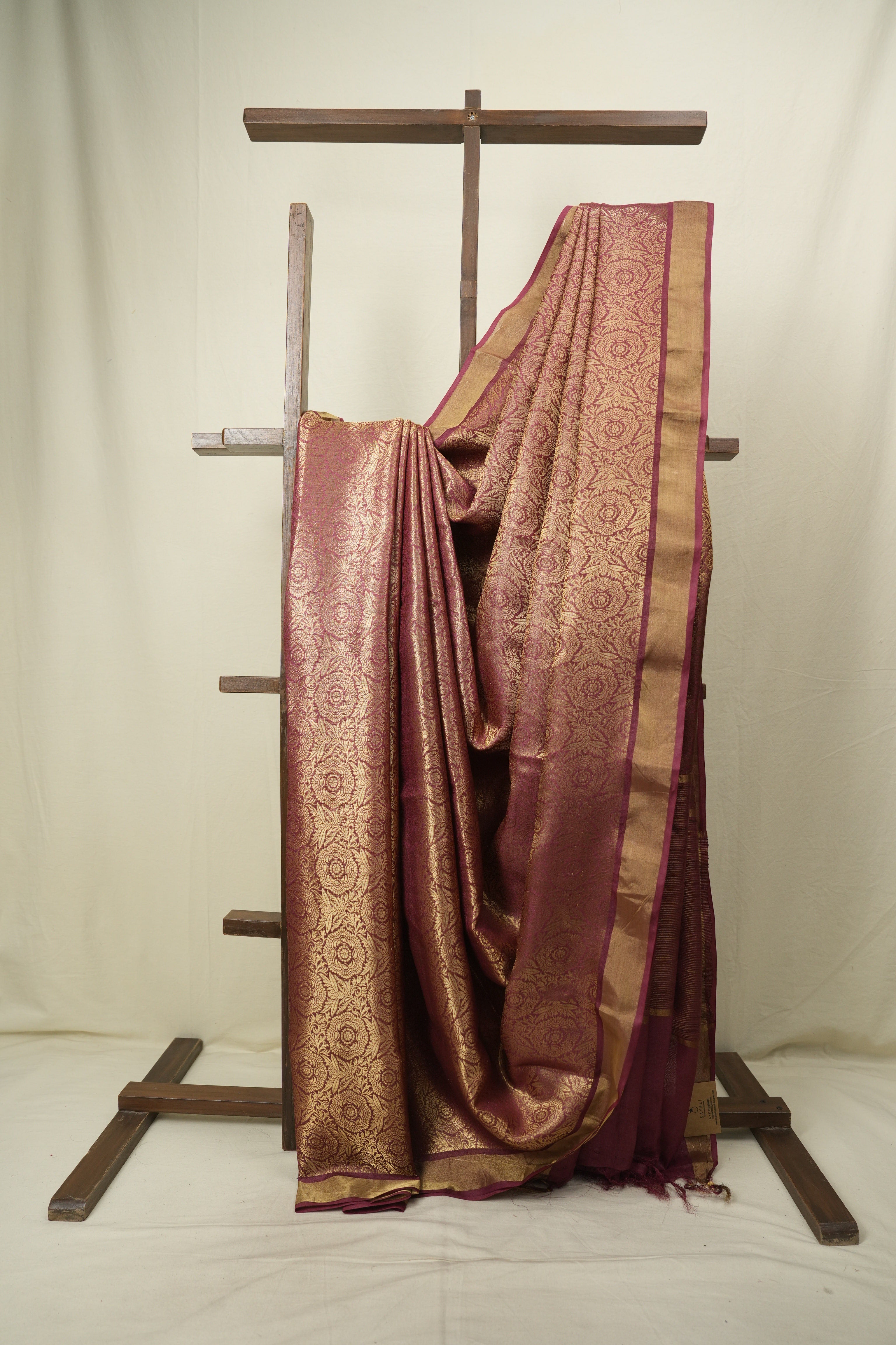 Magenta Tussar Silk Saree - SRMTSS1953