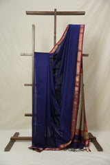 Navy Blue Maheshwari Saree - SRNBMS1026