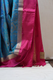 Blue Soft Silk Saree - SRBSSS244