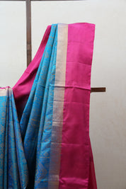 Blue Soft Silk Saree - SRBSSS244