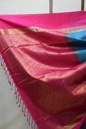 Blue Soft Silk Saree - SRBSSS244